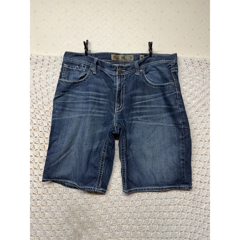 BKE Derek Jeans Shorts Mens Size 38 Blue Denim Buckle Brand Waist 38 Inseam 11"